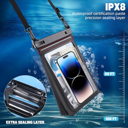 ZORBES® 8.2'' Large Waterproof Phone Bag IPX8 Diving Phone Bag Transparent TPU Screen Touch Phone Holder for Photography Beach Phone Sling Bag Accessories Bag with Removable Shoulder Strap ZORBES® 8.2'' Large Waterproof Phone Bag IPX8 Diving Phone Bag Transparent TPU Screen Touch Phone Holder for Photography Beach Phone Sling Bag Accessories Bag with Removable Shoulder Strap